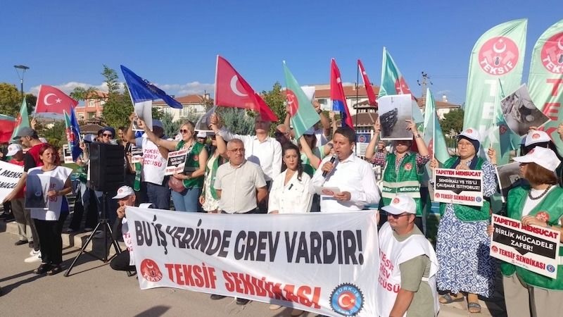 Ankara’daki Tapeten Mensucat Fabrikası’nda işçiler TİS sürecinin tıkanmasıyla işçiler 4 Eylül’de greve başladı